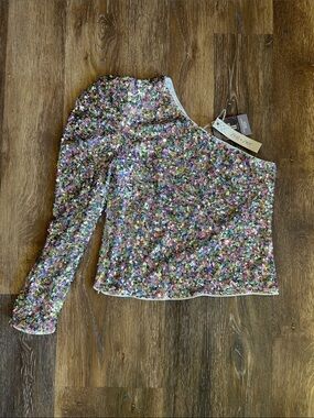 A10 NWT She + Sky Multicolor Sequin Top - SIZE SMALL